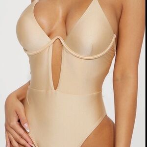 Fashion Nova Tan One Piece Swimsuit